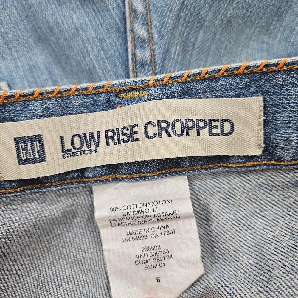 Y2k Gap Jeans Low-Rise Embroidered Cropped - Size 6 - Picture 5 of 8